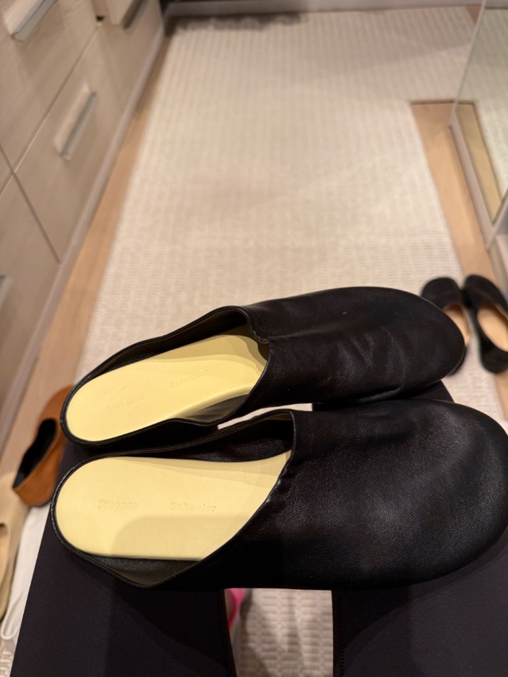 PROENZA SCHOULER 4 pair Ballerina Flats slides mules white beige tan black size8 - Picture 10 of 11